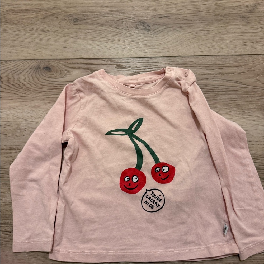 Stella McCartney Cherry Print Kids Long Sleeve Shirt - Pink
